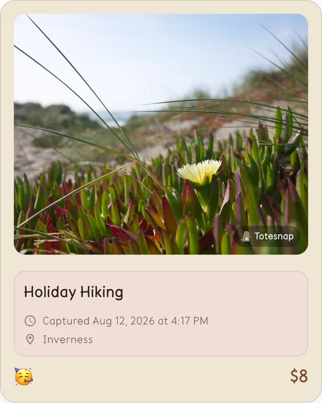 Totesnap share card sized for a feed post